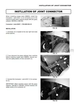 Photo 3 - Iseki SMM54 Operation Manual Mower Deck