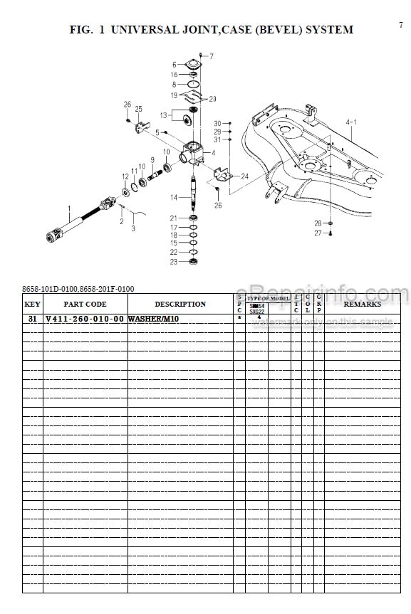 Photo 1 - Iseki SMM54 Parts Catalog Mower Deck