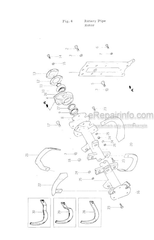 Photo 1 - Iseki SR1100CD SR1200CD Parts Catalog Rotary Hoes