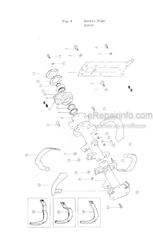 Photo 1 - Iseki SR1100CD SR1200CD Parts Catalog Rotary Hoes