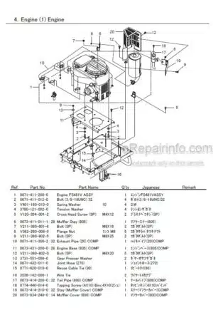 Photo 5 - Iseki SRA950 SRA950F Parts List Ride-On Bush Cutter