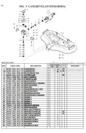 Photo 4 - Iseki SRM48 SRM54 Parts Catalog Mower Deck