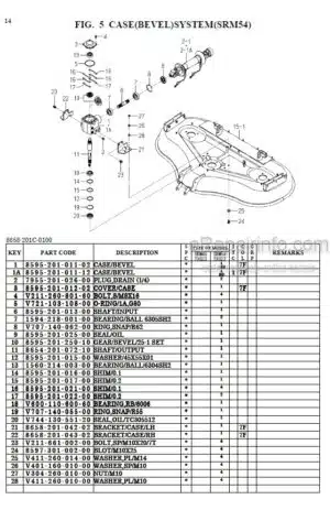 Photo 4 - Iseki SRM48 SRM54 Parts Catalog Mower Deck