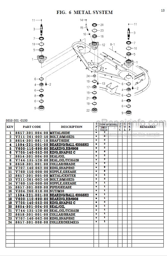 Photo 1 - Iseki SRM54 Parts Catalog Mower Deck 8666-097-170-0A