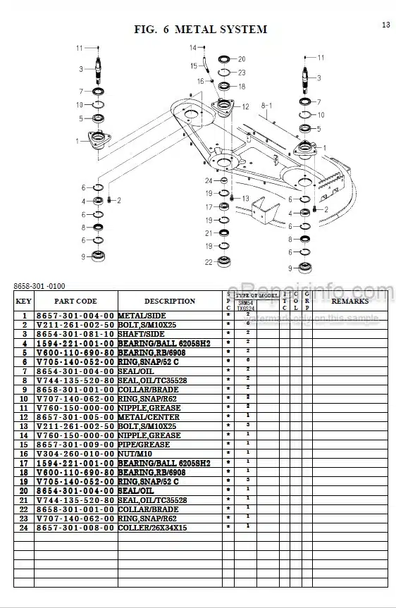 Photo 1 - Iseki SRM54 Parts Catalog Mower Deck 8666-097-170-0A