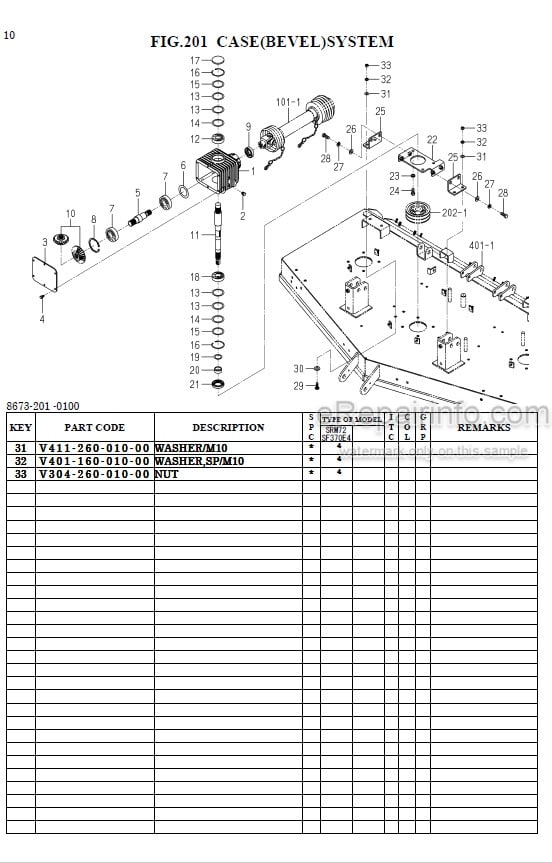Photo 1 - Iseki SRM72 Parts Book Mower Deck 8673-095-100-0A