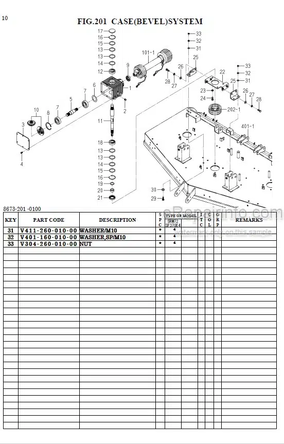 Photo 1 - Iseki SRM72 Parts Book Mower Deck 8673-095-100-0A