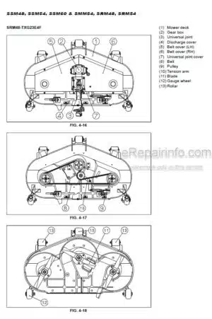 Photo 5 - Iseki SSM48 To SRM54 Operation Manual Mower Deck 1010-01-100