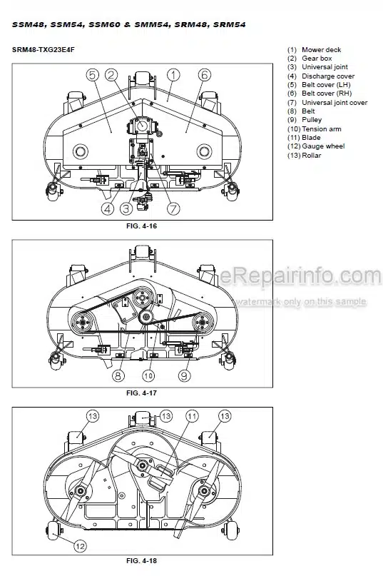 Photo 1 - Iseki SSM48 To SRM54 Operation Manual Mower Deck 1010-01-100