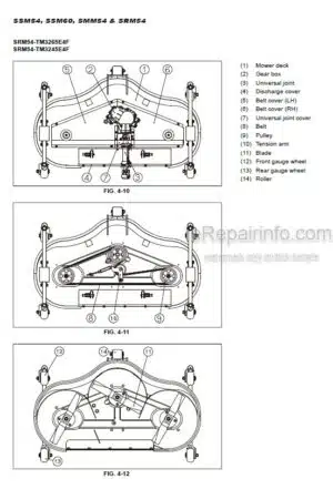 Photo 5 - Iseki SSM54 SSM60 SMM54 SRM54 Operation And Service Manual Mower Deck 1007-01-XXX