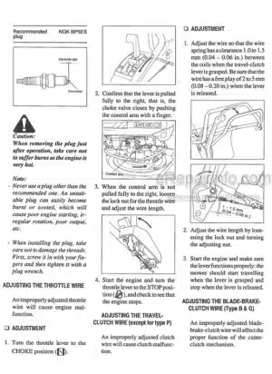 Photo 2 - Iseki SW519 Operation Manual Lawn Mower 2503-995-001-10