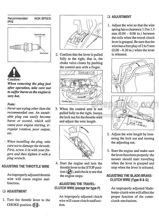 Photo 1 - Iseki SW519 Operation Manual Lawn Mower 2503-995-001-10