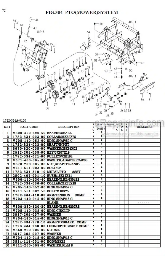 Photo 1 - Iseki SXG15H Parts Catalog Lawn And Garden Tractor 1782-095-200-00