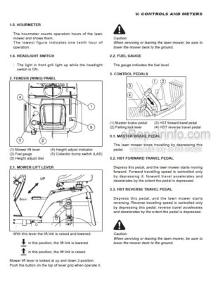Photo 2 - Iseki SXG15 SCMA40 SBC40X Operation Manual Lawn Mower 0807-01-400