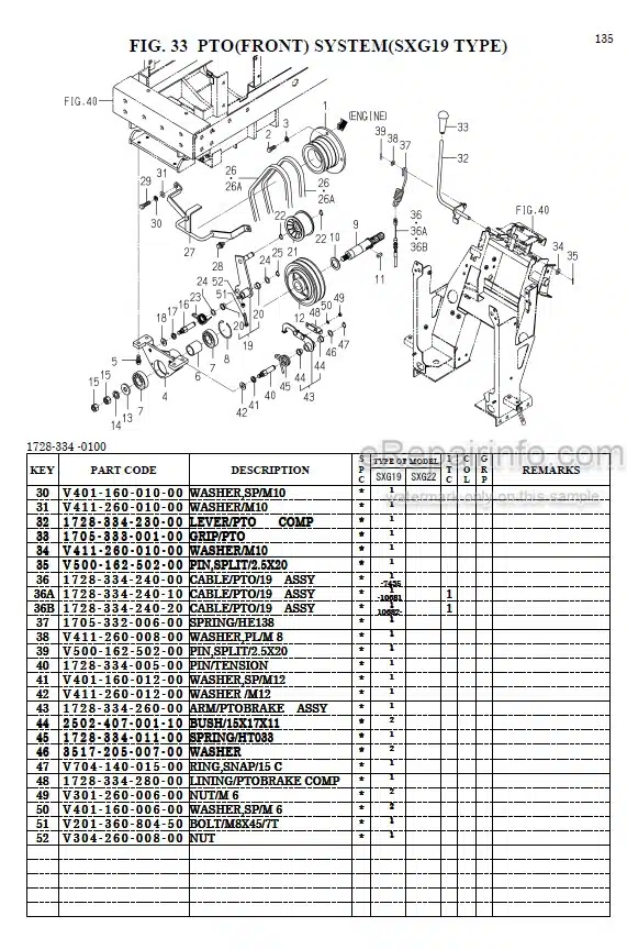 Photo 1 - Iseki SXG19H SXG22H Parts Catalog Garden Tractor