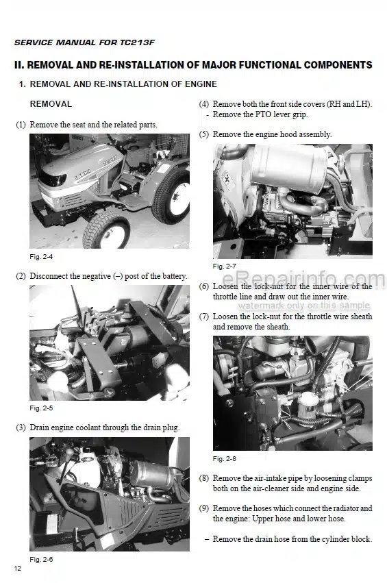 Photo 1 - Iseki TC213F Service Manual Tractor