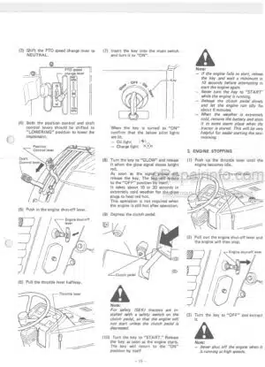 Photo 6 - Iseki TE3210 Operation Manual Tractor TE320OM821071000