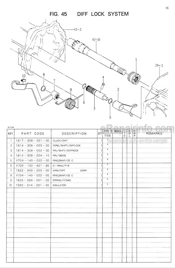 Photo 1 - Iseki TF330 Parts Catalog Tractor 1687-097-100-10