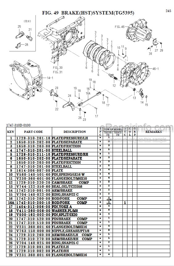 Photo 1 - Iseki TG5395 TG5475 Parts Catalog Tractor