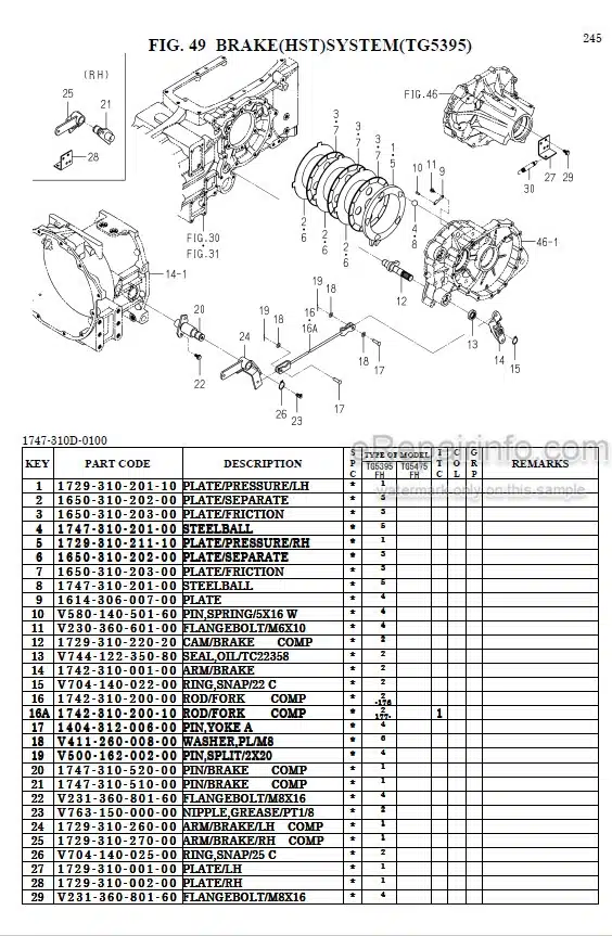 Photo 1 - Iseki TG5395 TG5475 Parts Catalog Tractor