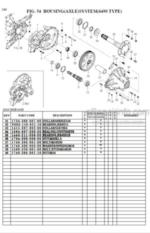 Photo 5 - Iseki TG6375 TG6405H TG6495 TG6495H Parts Catalog Tractor