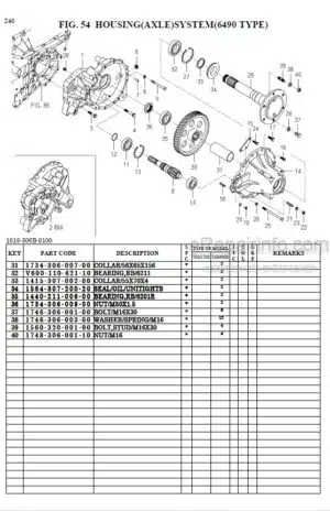 Photo 6 - Iseki TG6370 TG6400H TG6490 TG6490H Parts Catalog Tractor 1815-097-100-10