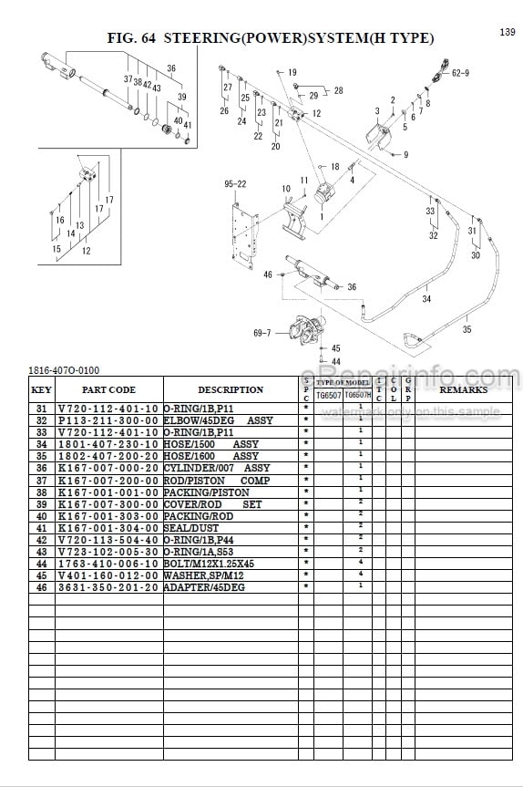 Photo 1 - Iseki TG6507 TG6507H Parts Catalog Tractor 1816-097-100-0A