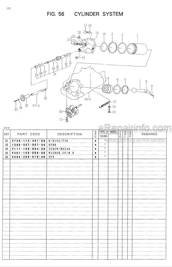 Photo 1 - Iseki TK538H Parts Catalog Tractor 1674-097-120-00