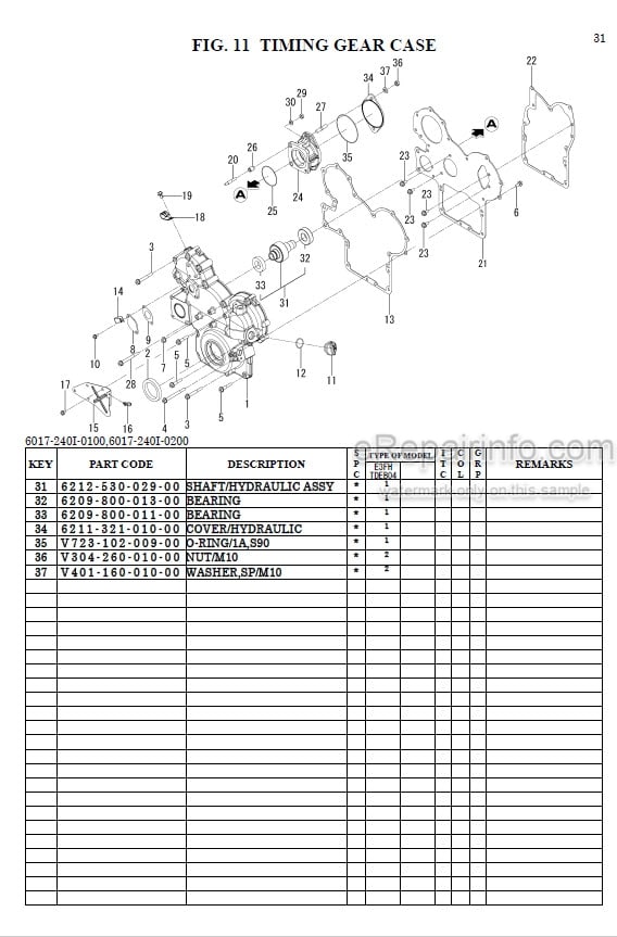 Photo 1 - Iseki TLE3410E4 Parts Catalog Tractor 1834-097-120-0A