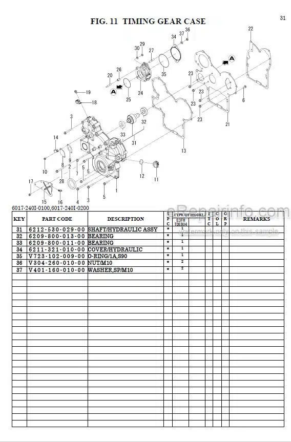 Photo 1 - Iseki TLE3410E4 Parts Catalog Tractor 1834-097-120-0A