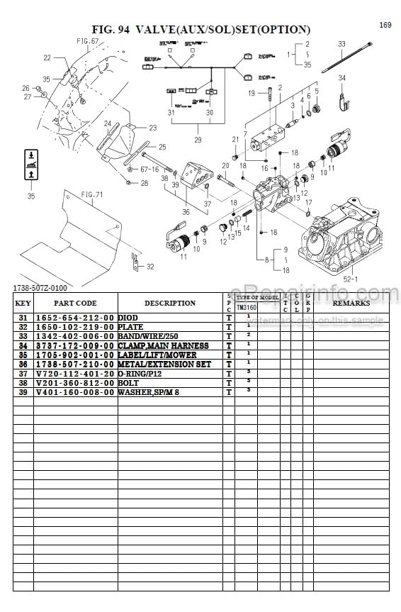 Photo 1 - Iseki TM3160 Parts Catalog Tractor