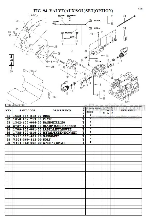 Photo 1 - Iseki TM3160 Parts Catalog Tractor