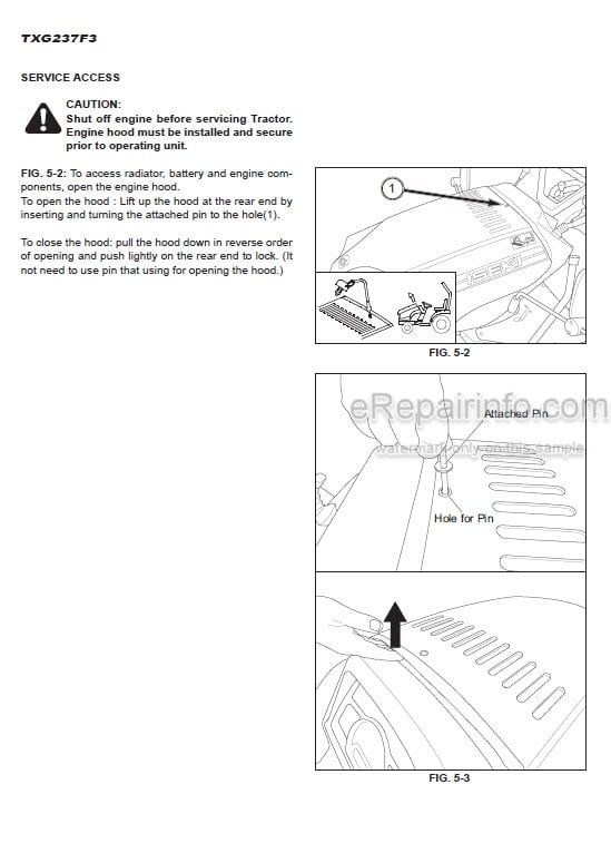 Photo 1 - Iseki TXG237F3 Operators Manual Tractor 1739-912-102-0