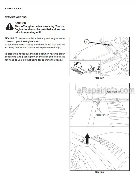 Photo 1 - Iseki TXG237F3 Operators Manual Tractor 1739-912-102-0