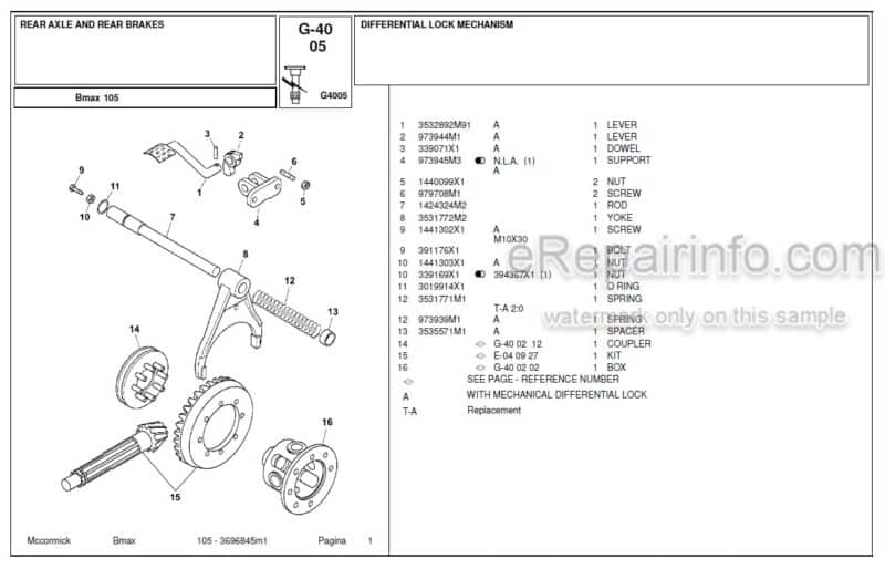 Photo 1 - McCormick B Max 105 Parts Catalog Tractor
