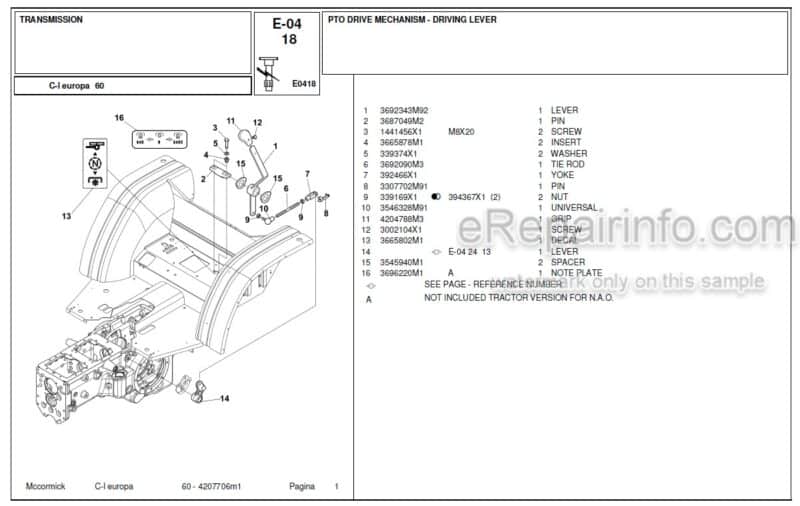 Photo 1 - McCormick C-L60 Parts Catalog Tractor