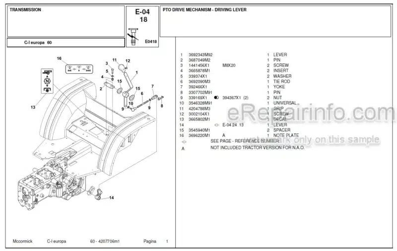 Photo 1 - McCormick C-L60 Parts Catalog Tractor