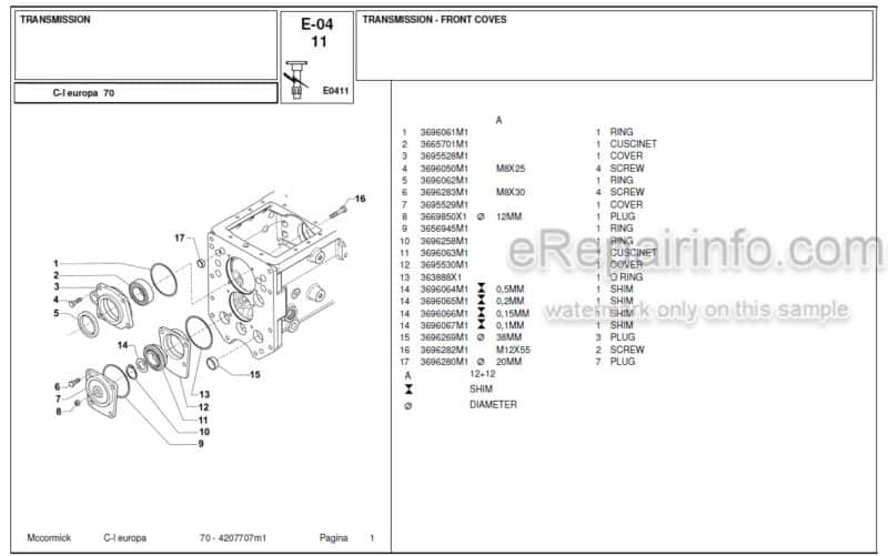 Photo 1 - McCormick C-L70 Parts Catalog Tractor