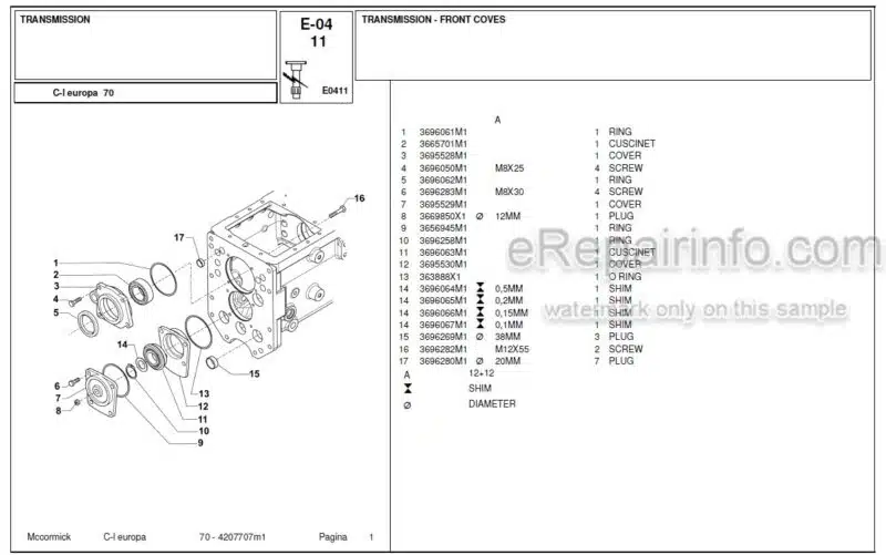 Photo 1 - McCormick C-L70 Parts Catalog Tractor