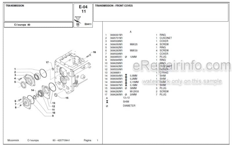 Photo 1 - McCormick C-L80 Parts Catalog Tractor