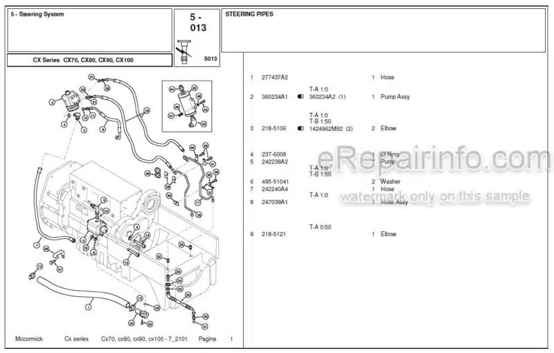 Photo 1 - McCormick CX70 CX80 CX90 Parts Catalog Tractor