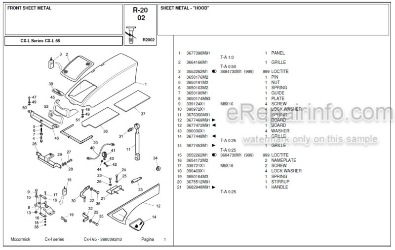 Photo 1 - McCormick CX L65 Parts Catalog Tractor