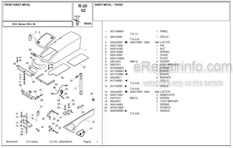 Photo 1 - McCormick CX L65 Parts Catalog Tractor