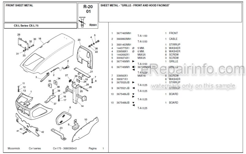 Photo 1 - McCormick CX L75 Parts Catalog Tractor