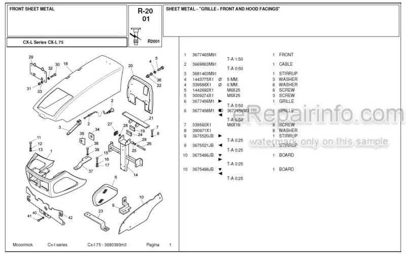 Photo 1 - McCormick CX L75 Parts Catalog Tractor