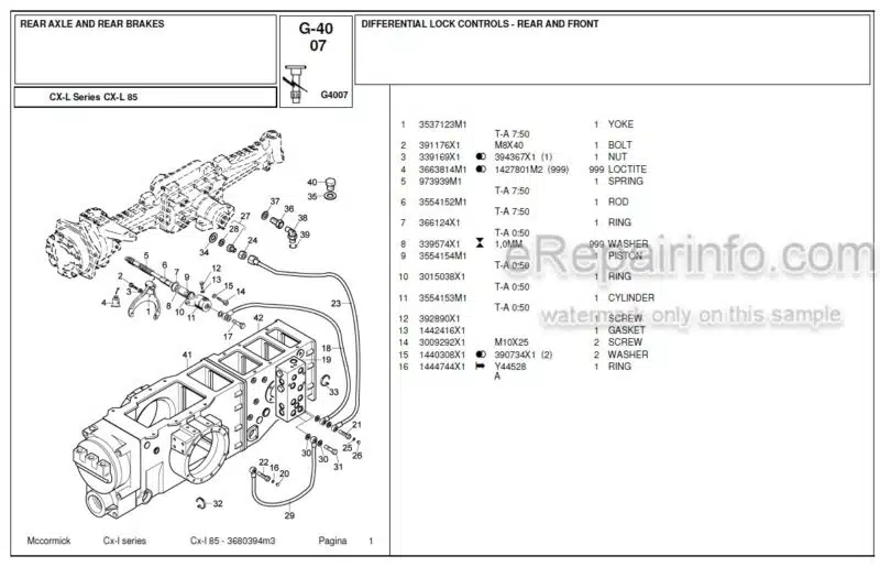 Photo 1 - McCormick CX L85 Parts Catalog Tractor
