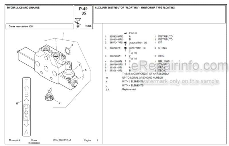 Photo 1 - McCormick C Max 105 Parts Catalog Tractor