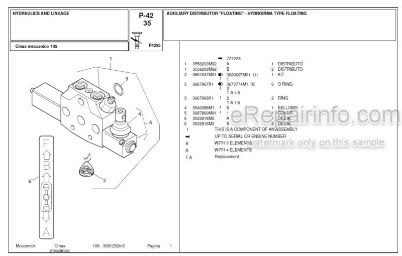 Photo 1 - McCormick C Max 105 Parts Catalog Tractor