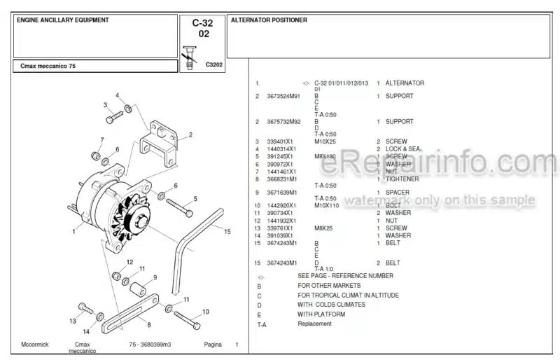 Photo 1 - McCormick C Max 75 Parts Catalog Tractor
