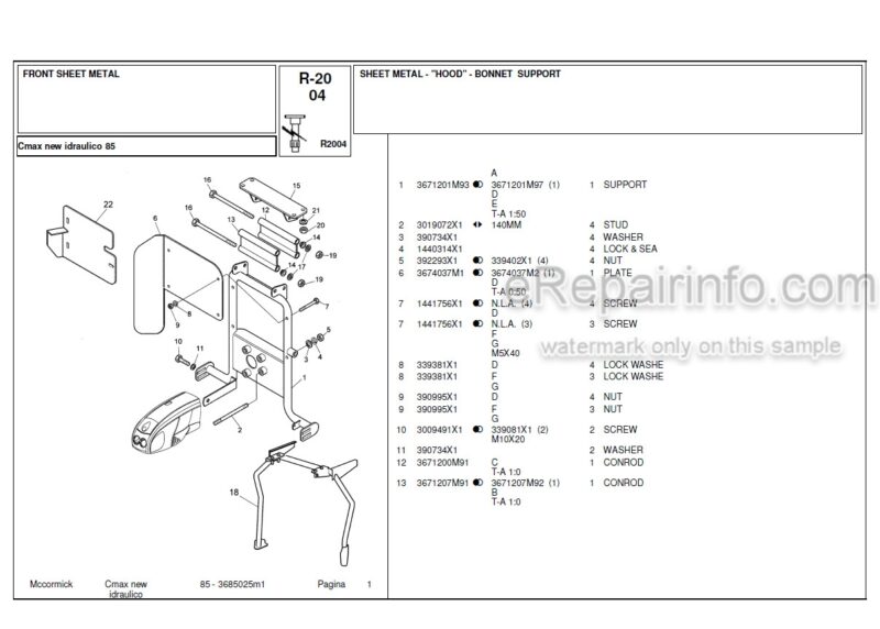 Photo 1 - McCormick C Max New 85 Parts Catalog Tractor